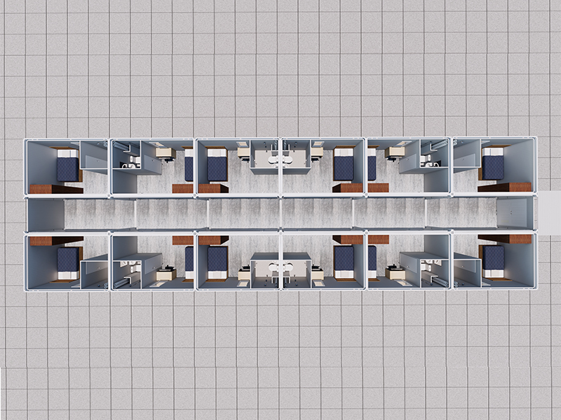Dormitorio dei dipendenti coreani, camera container condivisa veloce