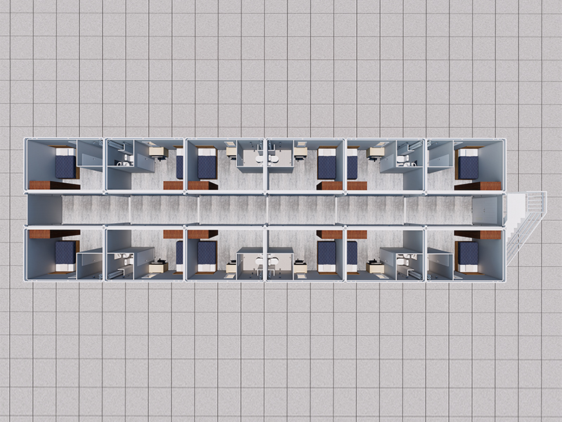 Dormitorio dei dipendenti coreani, camera container condivisa veloce