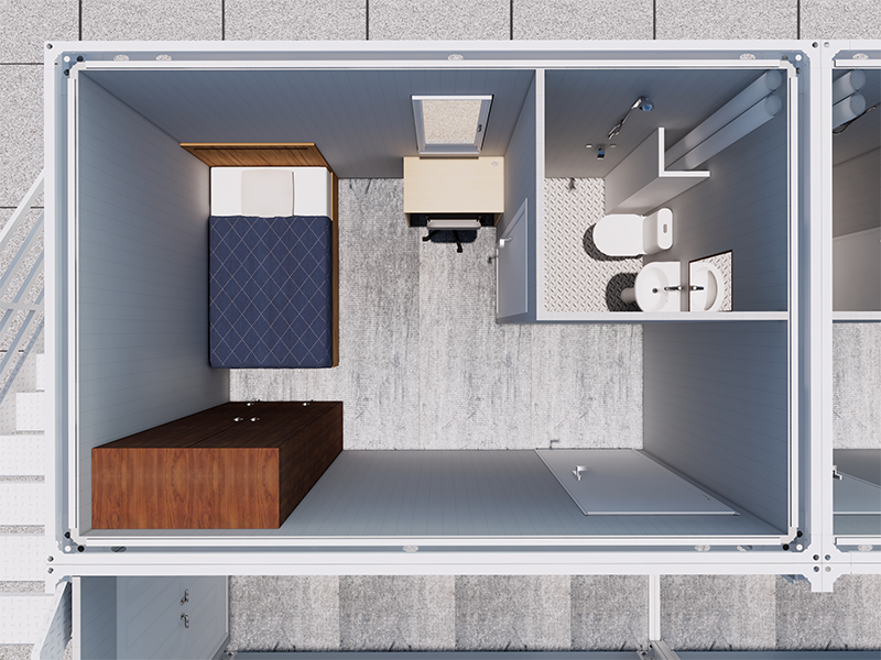 Dormitorio dei dipendenti coreani, camera container condivisa veloce